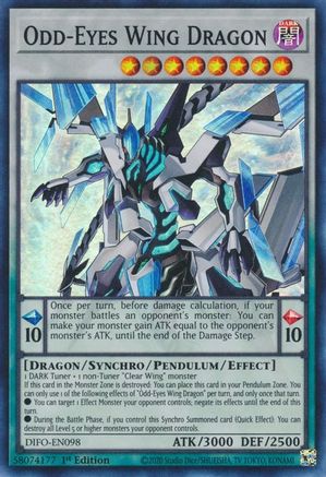 Odd-Eyes Wing Dragon (Super Rare) (DIFO-EN098) - Dimension Force 1st Edition