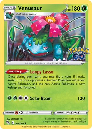 Venusaur (003/078) [Pokemon GO] Holofoil - Holo Rare