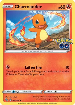 Charmander (008/078) [Pokemon GO] Reverse Holofoil - Common