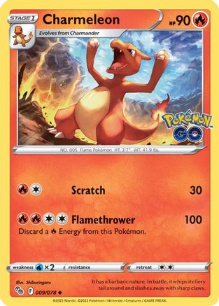 Charmeleon (009/078) [Pokemon GO] Reverse Holofoil - Uncommon