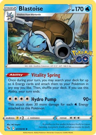 Blastoise (017/078) [Pokemon GO] Holofoil - Holo Rare