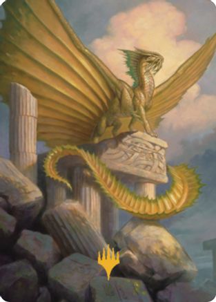 Ancient Gold Dragon Art Card (5/81) (Gold-Stamped) (ASCLB-005) [Art Series: Commander Legends: Battle for Baldur's Gate]
