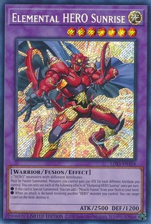 Elemental HERO Sunrise (Secret Rare) (LDS3-EN104) - Legendary Duelists: Season 3 Limited