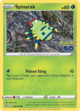 Spinarak (006/078) [Pokemon GO] Reverse Holofoil - Common