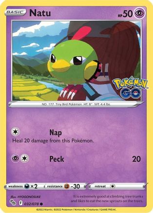 Natu (032/078) [Pokemon GO] Reverse Holofoil - Common