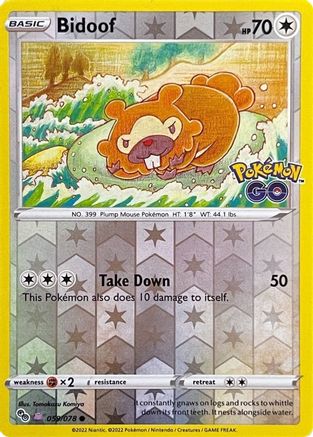 Bidoof (Peelable Ditto) (059/078) [Pokemon GO] Reverse Holofoil - Common