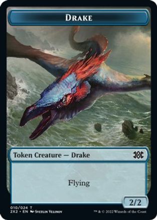 Drake // Knight Double-Sided Token (2X2-10 // 5) [Double Masters 2022] Foil