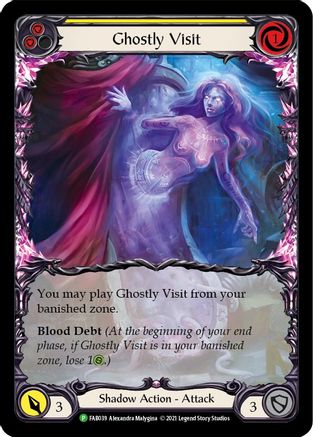 Ghostly Visit (Yellow) - FAB039 (FAB039) - Flesh and Blood: Promo Cards Rainbow Foil