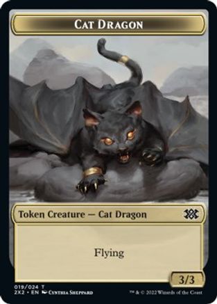 Cat Dragon // Monk Double-Sided Token (2X2-19 // 6) [Double Masters 2022]
