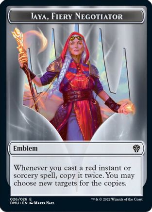 Emblem - Jaya, Fiery Negotiator (DMU-026) [Dominaria United] Foil