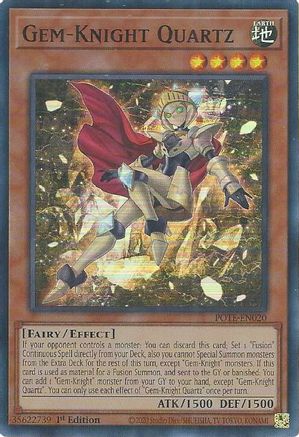 Gem-Knight Quartz (Super Rare) (POTE-EN020) - Power of the Elements 1st Edition