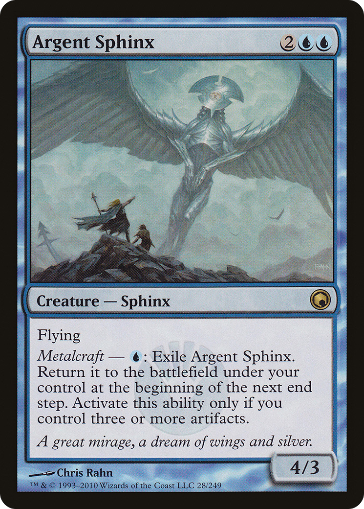 Argent Sphinx (SOM-028) [Scars of Mirrodin]