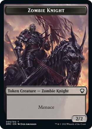 Zombie Knight // Knight Double-Sided Token (DMC-5 // 3) [Commander: Dominaria United]