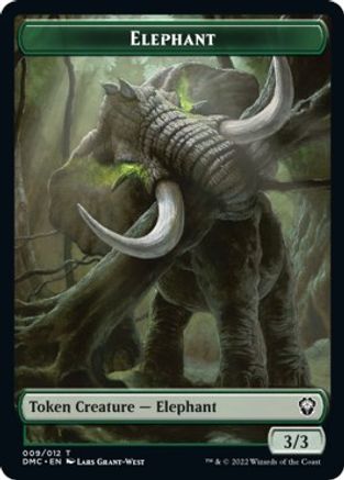 Elephant // Treasure Double-Sided Token (DMC-9 // 24) [Commander: Dominaria United]