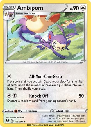 Ambipom (145/196) [SWSH11 Lost Origin] Reverse Holofoil - Uncommon