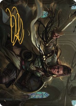 Shanna, Purifying Blade Art Card (55/81) (Gold-Stamped Signature) (ASDMU-055) [Art Series: Dominaria United]