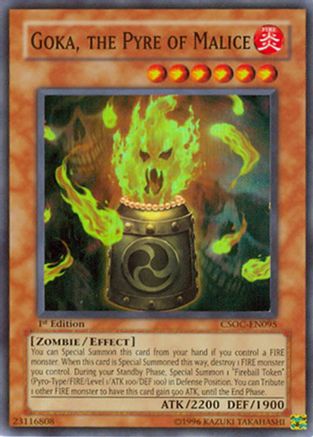 Goka, the Pyre of Malice (Super Rare) (CSOC-EN095) - Crossroads of Chaos 1st Edition