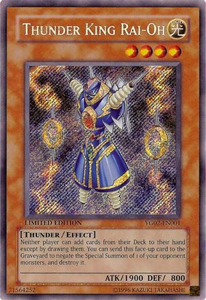 Thunder King Rai-Oh (Secret Rare) (YG02-EN001) - Yu-Gi-Oh! GX Manga Promotional Cards Limited