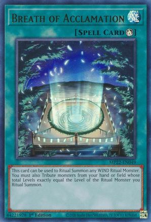 Breath of Acclamation (Ultra Rare) (MP22-EN049) - 2022 Tin of the Pharaoh's Gods 1st Edition