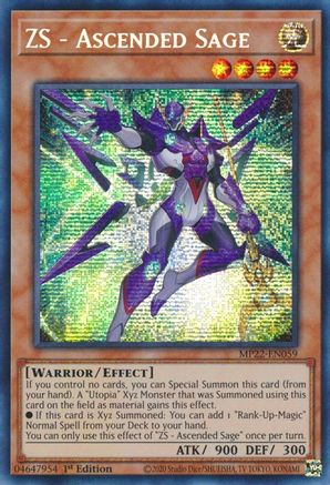 ZS - Ascended Sage (Prismatic Secret Rare) (MP22-EN059) - 2022 Tin of the Pharaoh's Gods 1st Edition