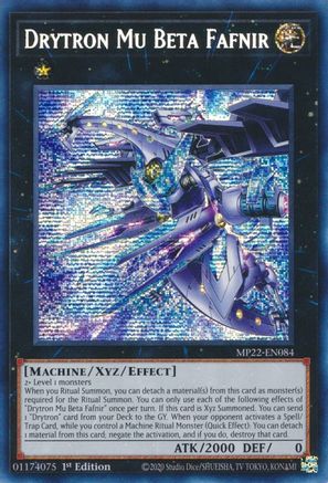 Drytron Mu Beta Fafnir (Prismatic Secret Rare) (MP22-EN084) - 2022 Tin of the Pharaoh's Gods 1st Edition