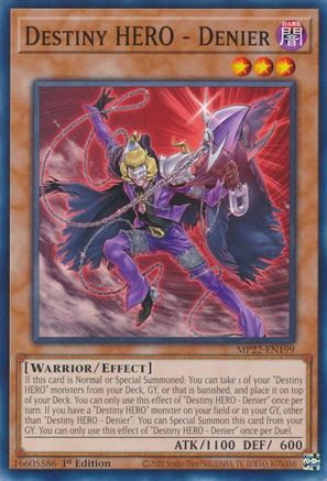 Destiny HERO - Denier (Common) (MP22-EN199) - 2022 Tin of the Pharaoh's Gods 1st Edition