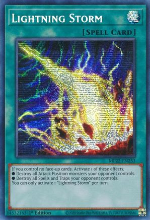 Lightning Storm (Prismatic Secret Rare) (MP22-EN253) - 2022 Tin of the Pharaoh's Gods 1st Edition