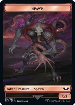 Spawn // Blue Horror Double-sided Token (Surge Foil) [Universes Beyond: Warhammer 40,000] Foil