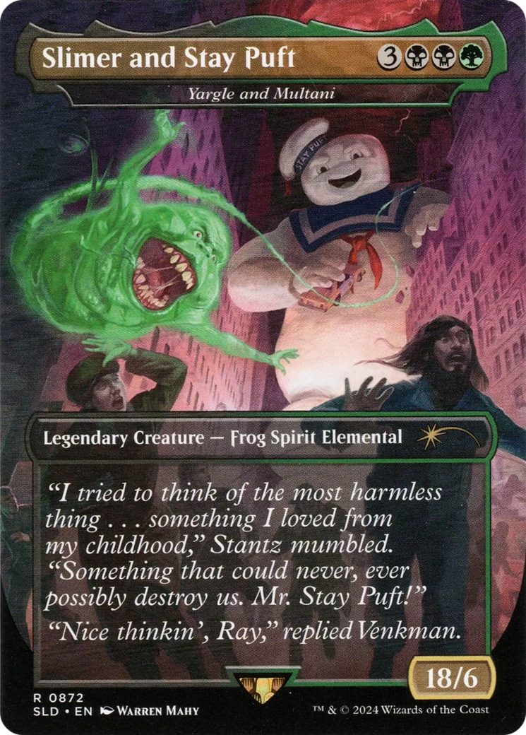 Slimer and Stay Puft - Yargle and Multani (Rainbow Foil) (SLD-872) (Borderless) [Secret Lair Drop] Foil