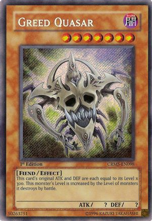 Greed Quasar (Secret Rare) (CRMS-EN098) - Crimson Crisis 1st Edition