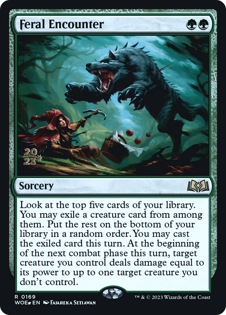Feral Encounter (PRE-169) [Wilds of Eldraine Promos] Foil