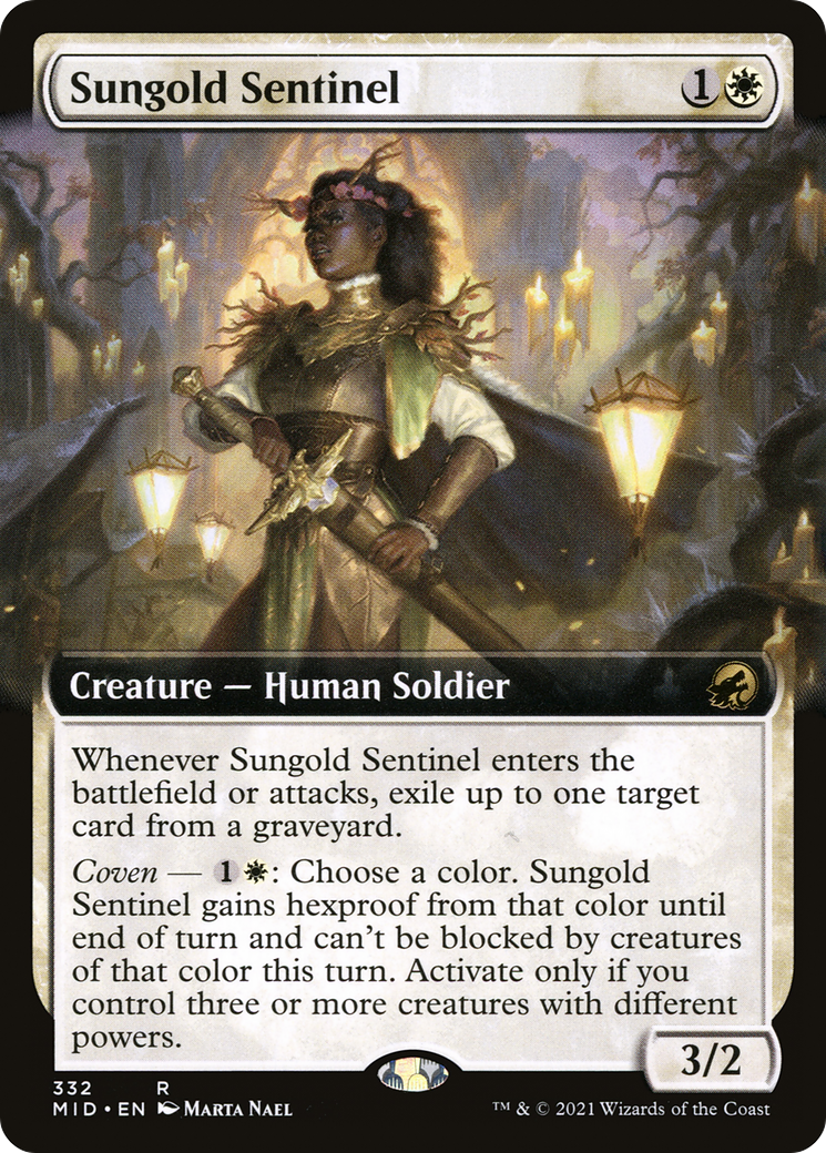 Sungold Sentinel (Extended Art) (MID-332) [Innistrad: Midnight Hunt] Foil