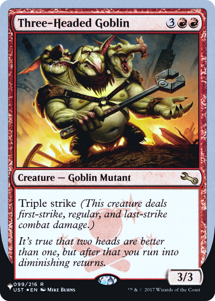 Three-Headed Goblin (LIST-099/216) [The List (Unfinity Foil Edition)] Foil