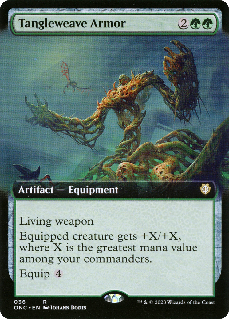 Tangleweave Armor (Extended Art) (ONC-036) [Phyrexia: All Will Be One Commander] Foil