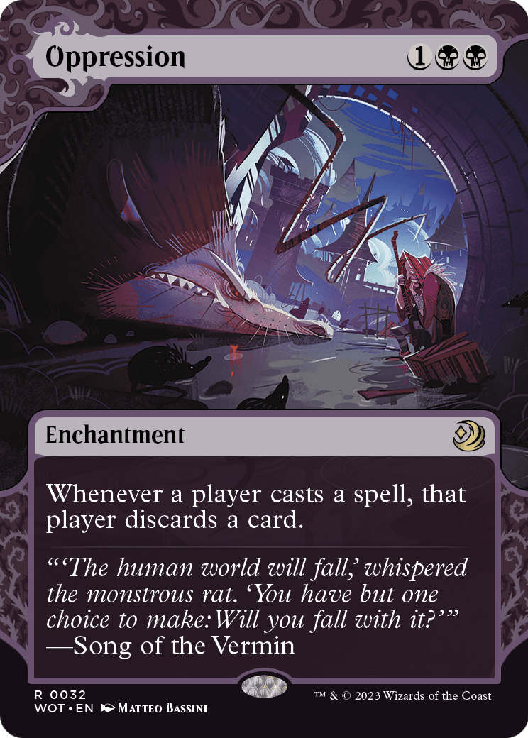 Oppression (WOT-032) (Showcase) (Borderless) [Wilds of Eldraine: Enchanting Tales]