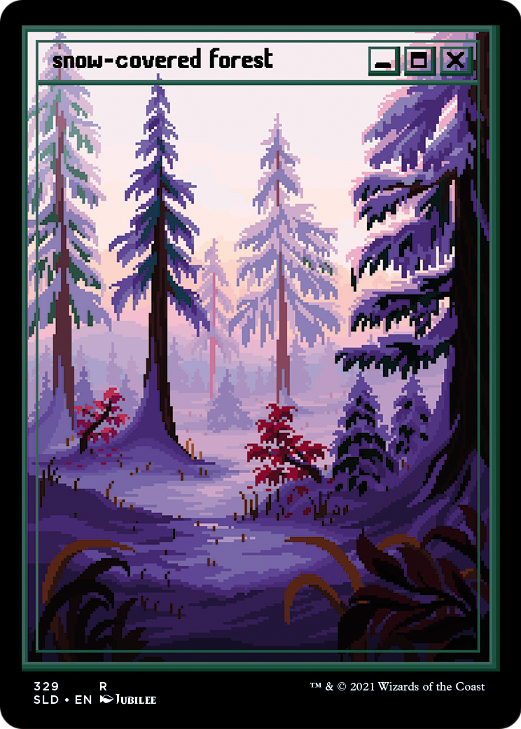 Snow-Covered Forest (PixelSnowLands.jpg) (SLD-329) [Secret Lair Drop] Foil