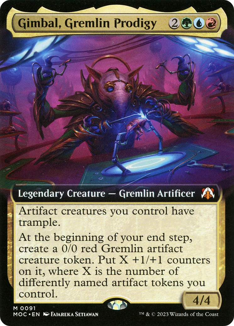 Gimbal, Gremlin Prodigy (Extended Art) (MOC-091) [March of the Machine Commander]