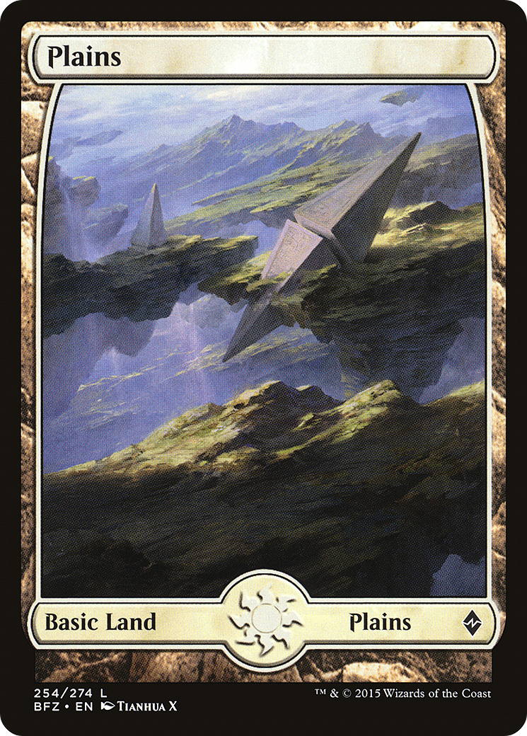 Plains (254) - Full Art (BFZ-254) [Battle for Zendikar] Foil