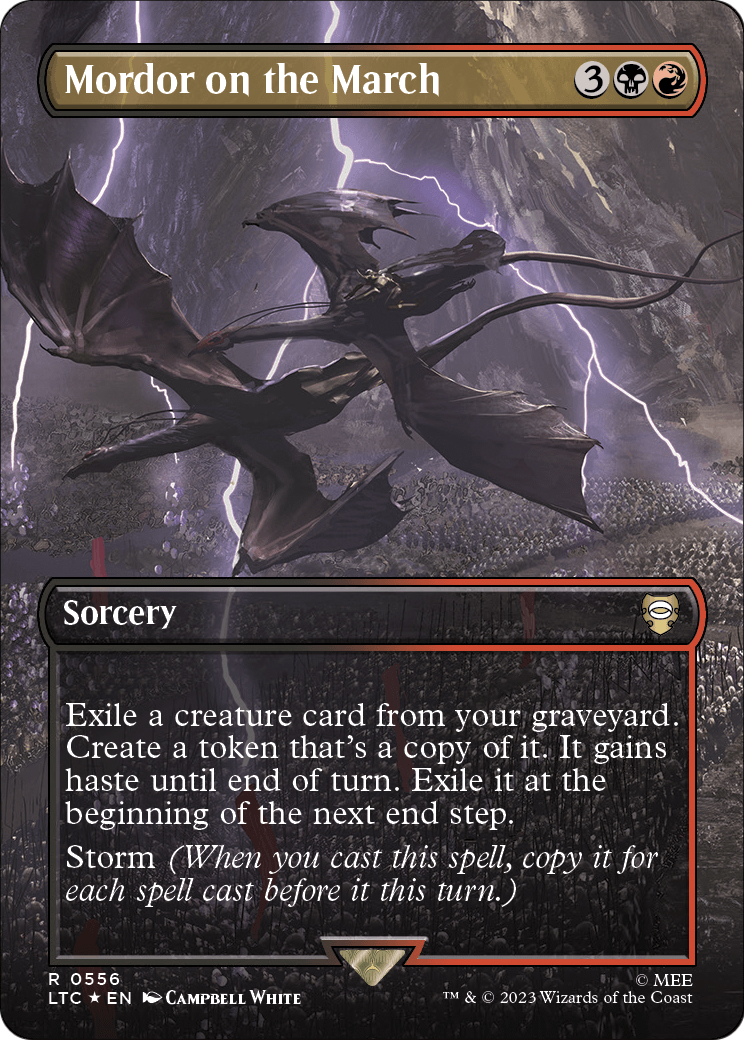 Mordor on the March (Borderless) (Surge Foil) (LTC-556) [Tales of Middle-earth Commander] Foil