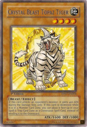 Crystal Beast Topaz Tiger (Rare) (DP07-EN004) - Duelist Pack 7: Jesse Anderson 1st Edition