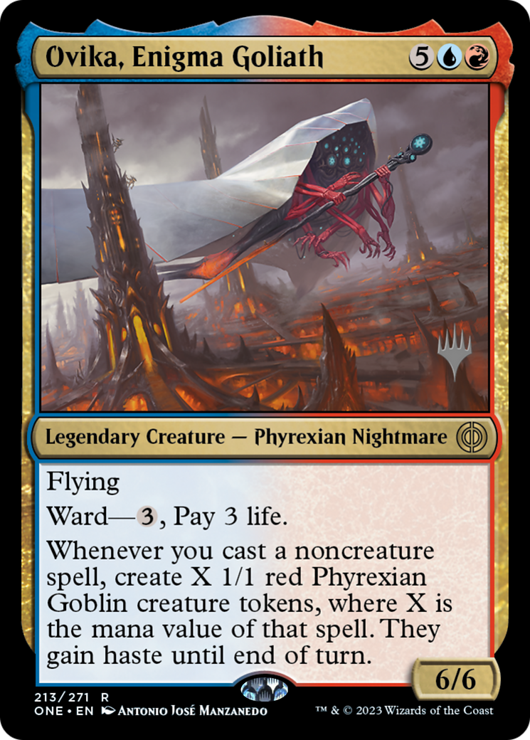 Ovika, Enigma Goliath (PPONE-213) [Promo Pack: Phyrexia: All Will Be One Promos]