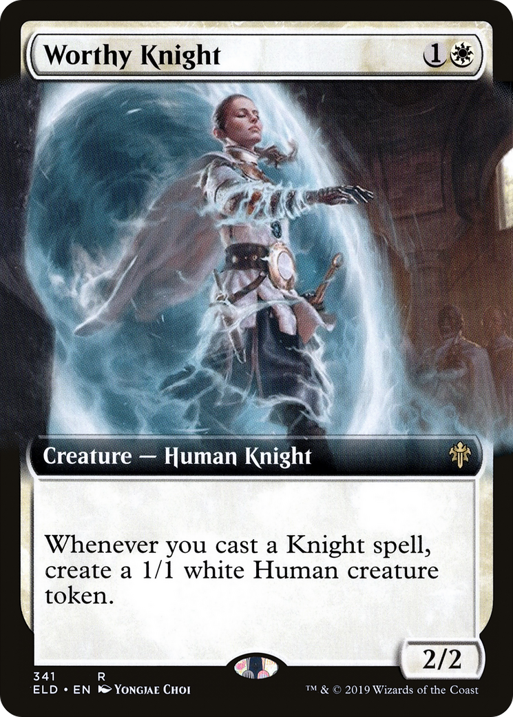 Worthy Knight (Extended Art) (ELD-341) [Throne of Eldraine] Foil