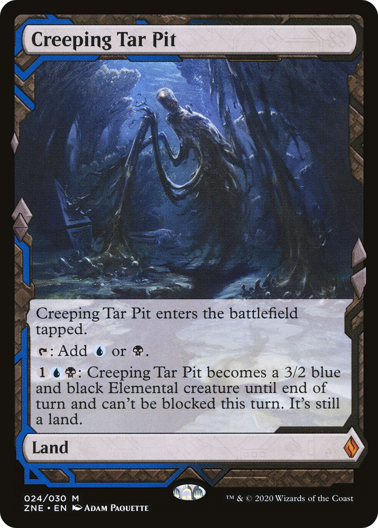 Creeping Tar Pit (ZNE-024) [Zendikar Rising Expeditions] Foil