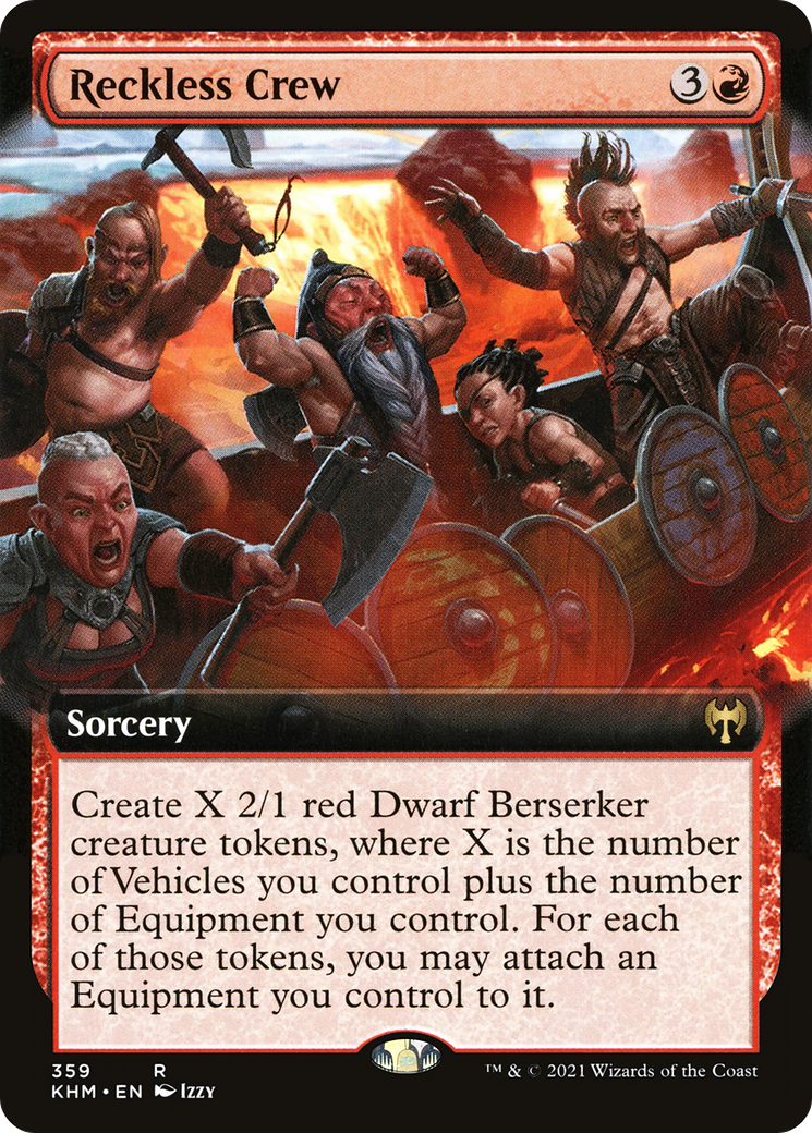 Reckless Crew (Extended Art) (KHM-359) [Kaldheim] Foil