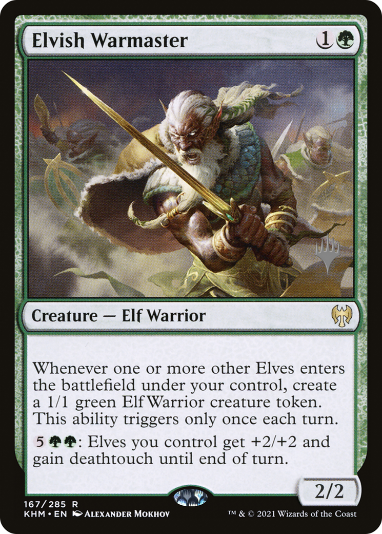 Elvish Warmaster (PPKHM-167) [Promo Pack: Kaldheim Promos] Foil