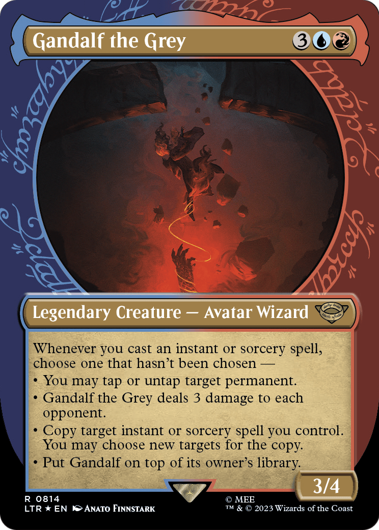 Gandalf the Grey (Showcase) (Surge Foil) (LTR-814) (Borderless) [The Lord of the Rings: Tales of Middle-earth] Foil