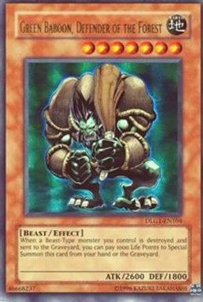 Green Baboon, Defender of the Forest (Ultra Rare) (DLG1-EN104) - Dark Legends Unlimited