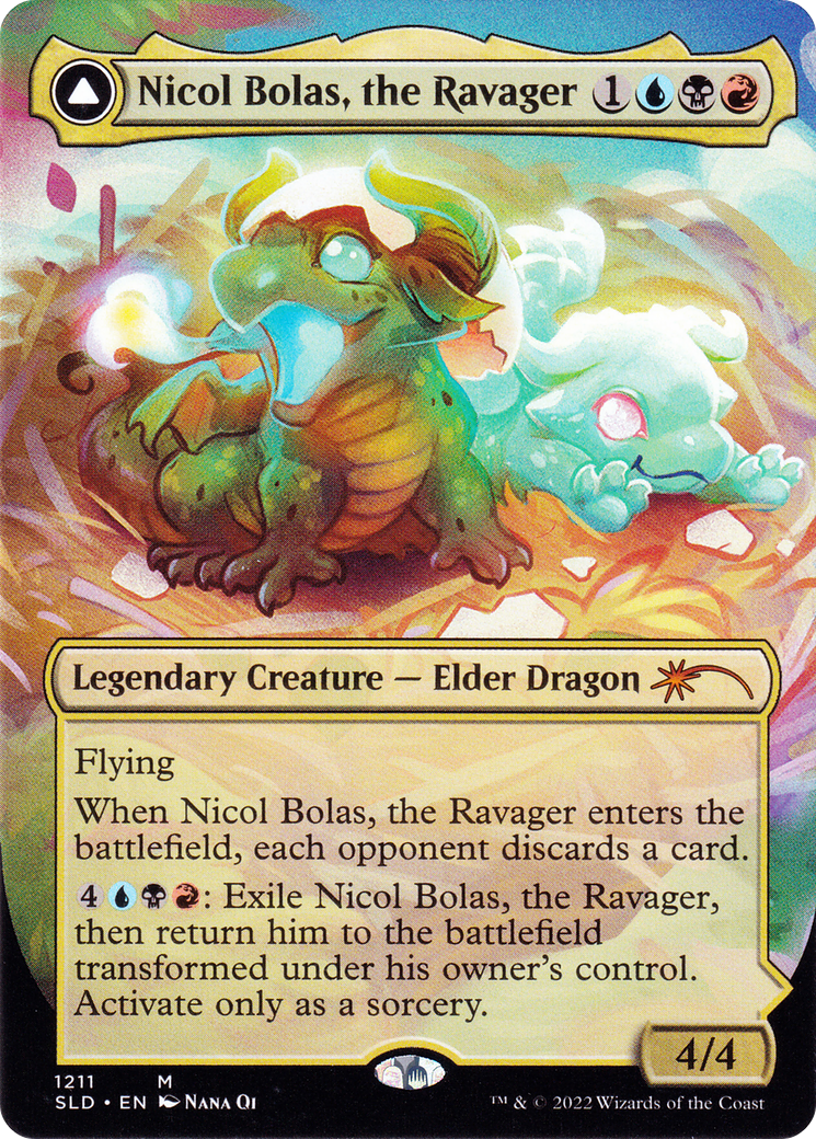 Nicol Bolas, the Ravager (Display Commander) - Thick Stock (SLD-1211) (Borderless) [Secret Lair Drop]