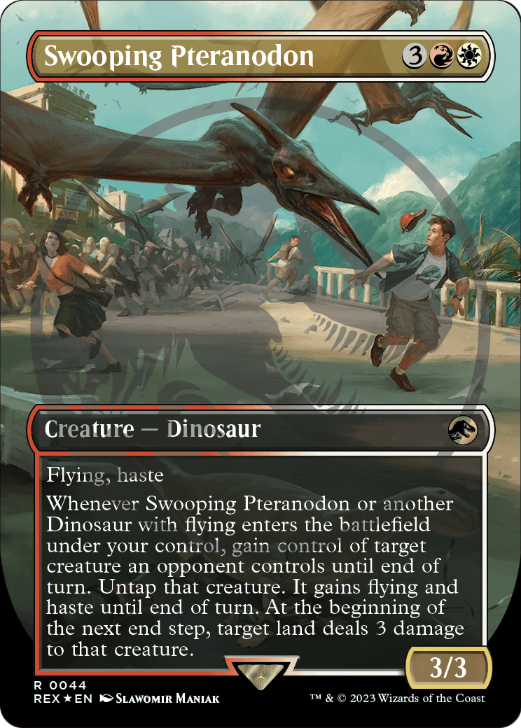 Swooping Pteranodon (Borderless) (Emblem) (REX-044) [Jurassic World Collection] Foil