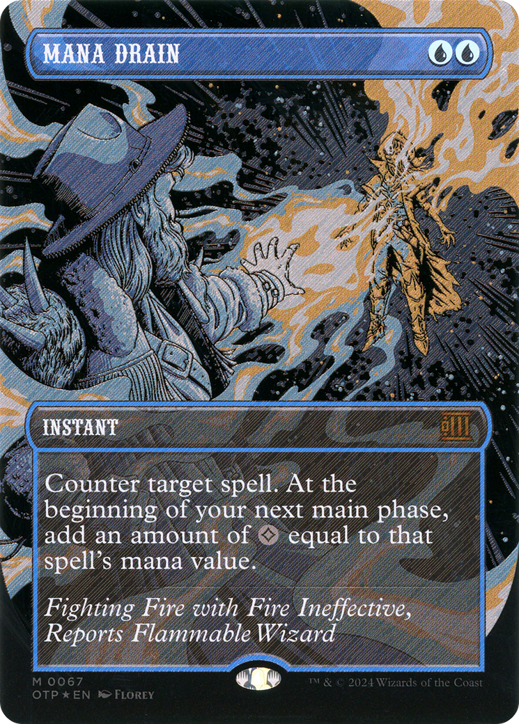 Mana Drain (Textured Foil) (OTP-067) (Borderless) [Breaking News] Foil
